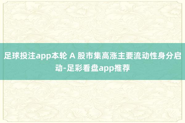 足球投注app本轮 A 股市集高涨主要流动性身分启动-足彩看盘app推荐