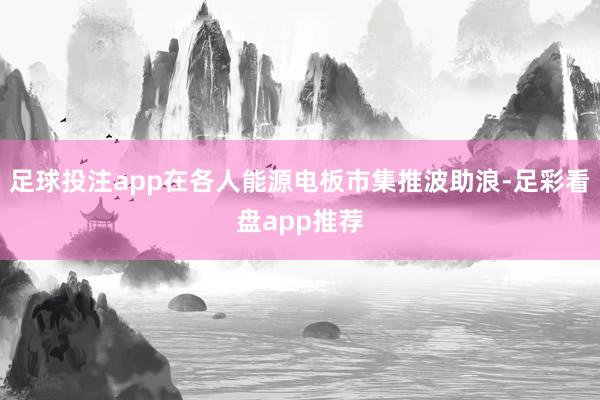 足球投注app在各人能源电板市集推波助浪-足彩看盘app推荐