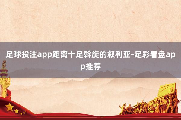 足球投注app距离十足斡旋的叙利亚-足彩看盘app推荐