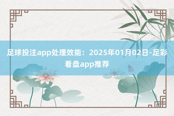 足球投注app处理效能：2025年01月02日-足彩看盘app推荐