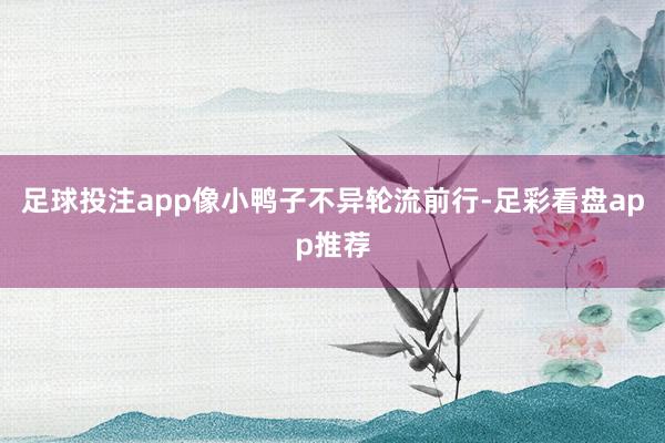 足球投注app像小鸭子不异轮流前行-足彩看盘app推荐