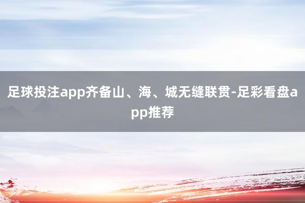 足球投注app齐备山、海、城无缝联贯-足彩看盘app推荐