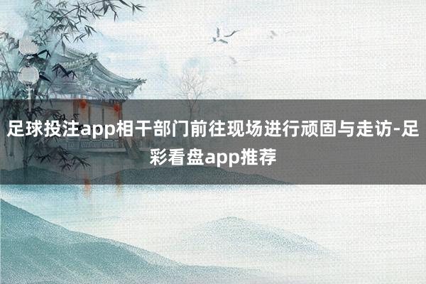 足球投注app相干部门前往现场进行顽固与走访-足彩看盘app推荐