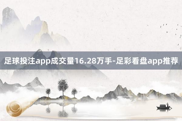 足球投注app成交量16.28万手-足彩看盘app推荐