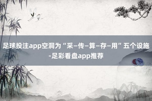 足球投注app空洞为“采—传—算—存—用”五个设施-足彩看盘app推荐