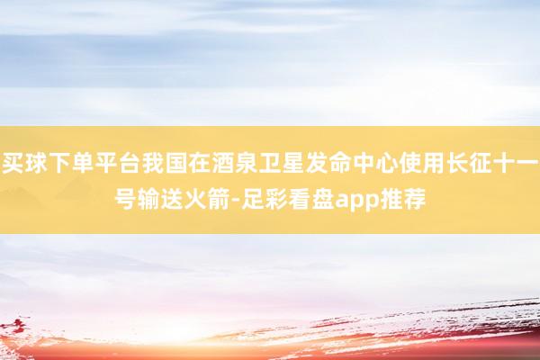 买球下单平台我国在酒泉卫星发命中心使用长征十一号输送火箭-足彩看盘app推荐
