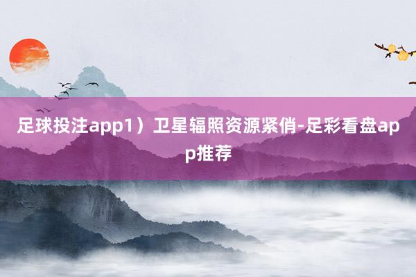 足球投注app1）卫星辐照资源紧俏-足彩看盘app推荐