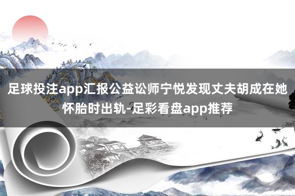 足球投注app汇报公益讼师宁悦发现丈夫胡成在她怀胎时出轨-足彩看盘app推荐