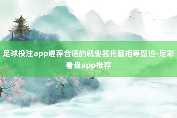 足球投注app遴荐合适的就业器托管相等蹙迫-足彩看盘app推荐