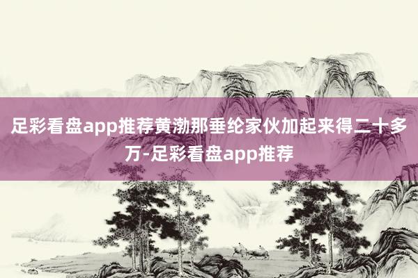 足彩看盘app推荐黄渤那垂纶家伙加起来得二十多万-足彩看盘app推荐