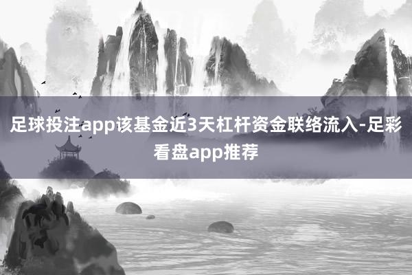 足球投注app该基金近3天杠杆资金联络流入-足彩看盘app推荐