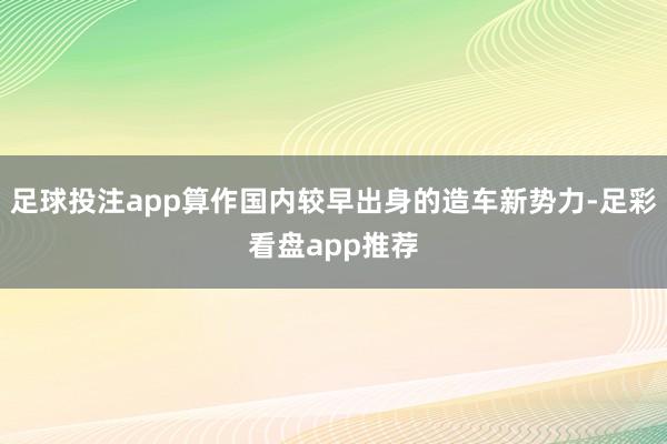 足球投注app算作国内较早出身的造车新势力-足彩看盘app推荐