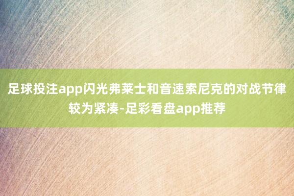 足球投注app闪光弗莱士和音速索尼克的对战节律较为紧凑-足彩看盘app推荐