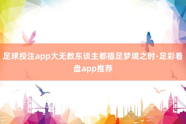 足球投注app大无数东谈主都插足梦境之时-足彩看盘app推荐
